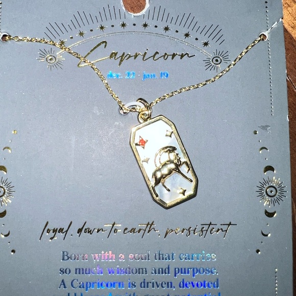 Capricorn Zodiac Pendant and Necklace 14k Plated Fine Jewelry NWT - Picture 1 of 6
